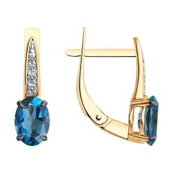 Серьги золотые пробы 585 с топазом (Арт.51-320-01933-6)
