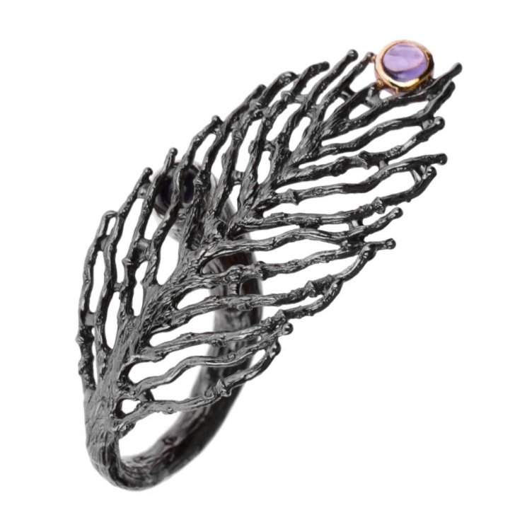 Серебряное кольцо BEAVERS с иолитом 1411io_ox
