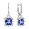 Серьги из белого золота с бриллиантами и танзанитами (Арт.6024472-3)