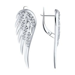 Серьги из серебра с фианитами (Арт.94026612)