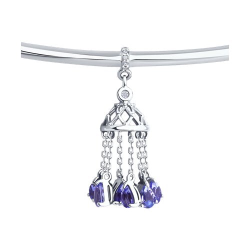 Браслет из белого золота с бриллиантами и танзанитами (Арт.6054025-3)