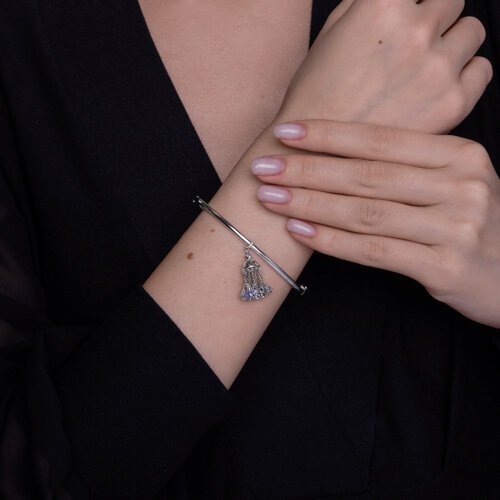 Браслет из белого золота с бриллиантами и танзанитами (Арт.6054025-3)