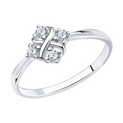 Кольцо из серебра с фианитами (Арт.94013504)