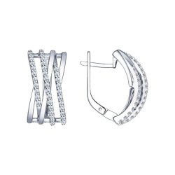 Серьги из серебра с фианитами (Арт.94022241)