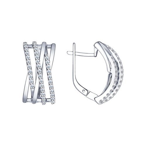 Серьги из серебра с фианитами (Арт.94022241)