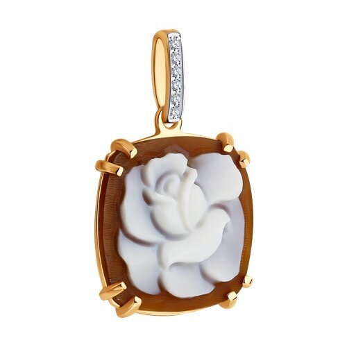 Золотой кулон с камеей и бриллиантами «Роза времени» (арт. 6034132)