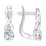 Серьги из белого золота с фианитами (Арт.027147-3)