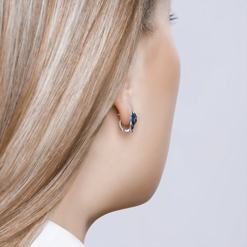 Серьги из золочёного серебра с эмалью (Арт.94023129)