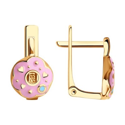 Серьги из золота с эмалью (Арт.029436)