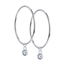 Серьги из серебра с фианитами (Арт.94024480)