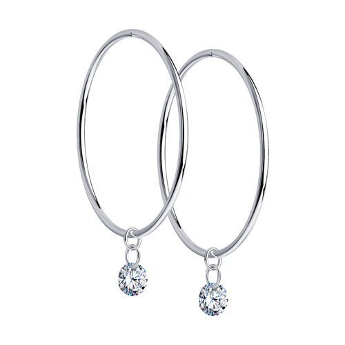 Серьги из серебра с фианитами (Арт.94024480)