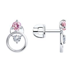 Серьги из серебра с фианитами (Арт.94024971)