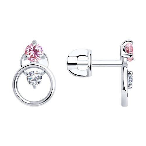 Серьги из серебра с фианитами (Арт.94024971)