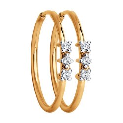 Серьги из золота с фианитами (Арт.029941)