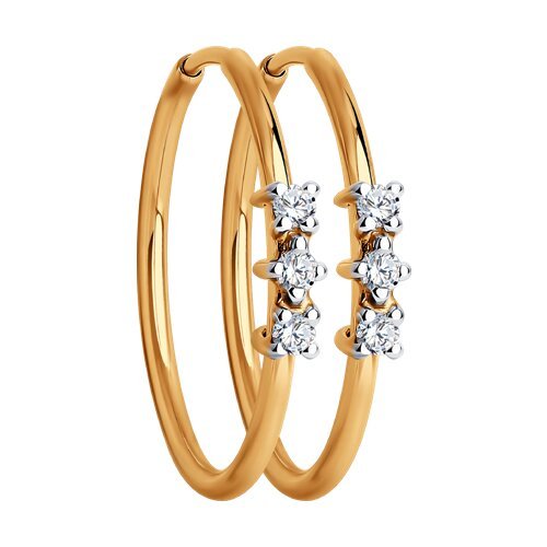 Серьги из золота с фианитами (Арт.029941)