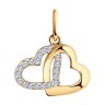Подвеска love из золота с фианитами (Арт.034108)