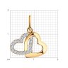 Подвеска love из золота с фианитами (Арт.034108)