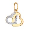 Подвеска love из золота с фианитами (Арт.034108)