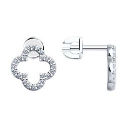 Серьги из серебра с фианитами (Арт.94025798)