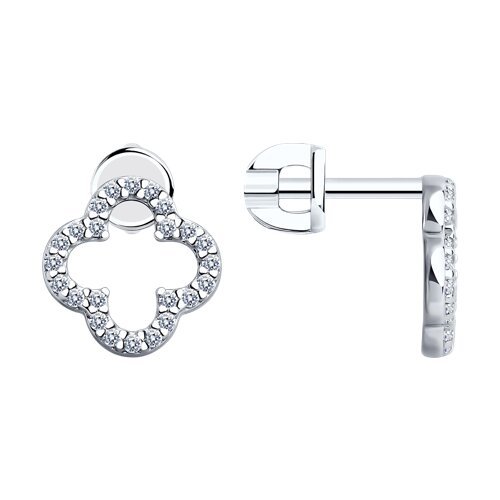 Серьги из серебра с фианитами (Арт.94025798)