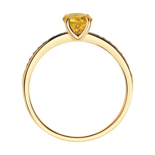 Кольцо золотое пробы 585 с цитрином (Арт.716695)