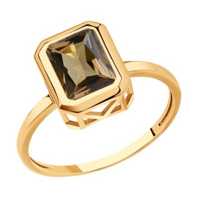 Кольцо золотое с раухтопазом «Тайна Заката» SOKOLOV (арт.716837)