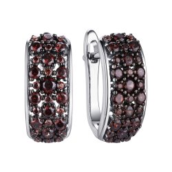 Серьги из серебра с фианитом (Арт.cz-e02719-x-wb-x-x-br)