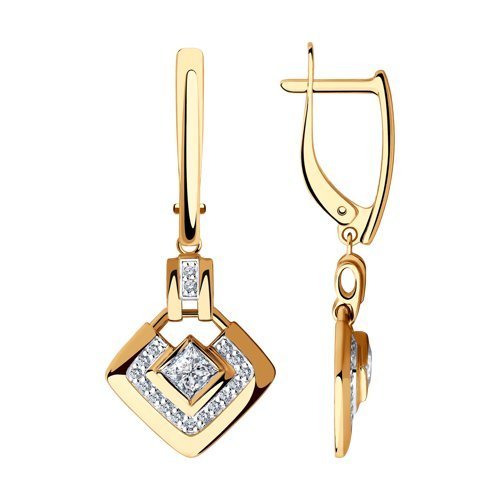 Серьги из золота с фианитами (Арт.028436)
