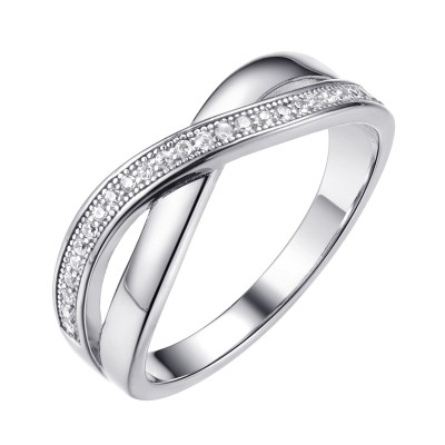 Кольцо серебряное с фианитами «Spark Line» Fresh Jewelry (арт.MP-R00074-X-W-X-X-W)