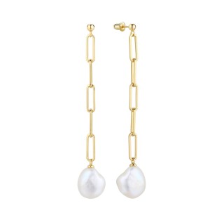 Серьги с жемчугом «Baroque Grace» серебро 925 Fresh Jewelry (арт.PI-E438-12-X-L-PN-X-X)