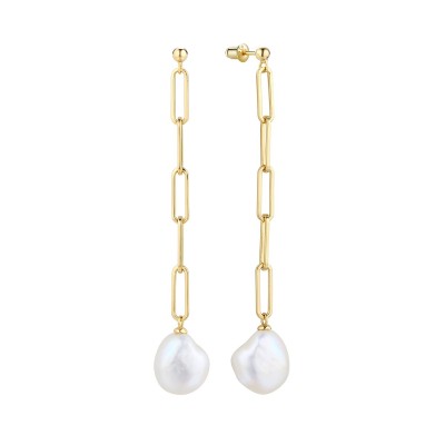 Серьги с жемчугом «Baroque Grace» серебро 925 Fresh Jewelry (арт.PI-E438-12-X-L-PN-X-X)