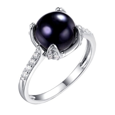 Кольцо серебряное с жемчугом и фианитами «Nautilus» Fresh Jewelry (арт.PI-R02898-X-W-PNB-X-W)