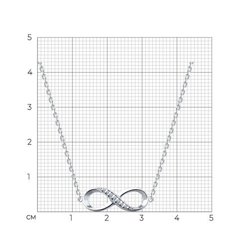 Колье из серебра с фианитами (Арт.94070660)