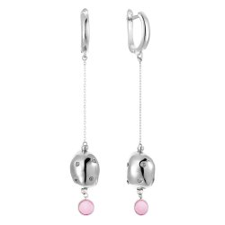 Серьги из серебра с куб. цирконием и ситаллом (Арт.rb-e366-2-x-w-or11-x-w)