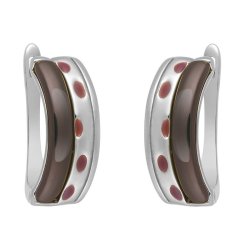 Серьги из серебра с керамикой и эмалью (Арт.tc-e00680-br-w-x-br-x)