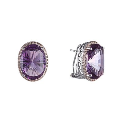 Серьги из белого золота с аметистом и бриллиантом (Арт.e35753wz-1_sr_am_wg)