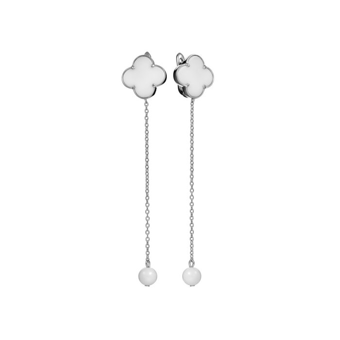 Серьги из серебра с керамикой (Арт.tc-e1805-1-w-w-x-x-x)