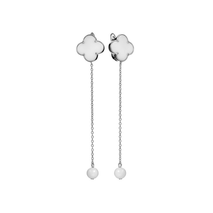 Серьги из серебра с керамикой (Арт.tc-e1805-1-w-w-x-x-x)