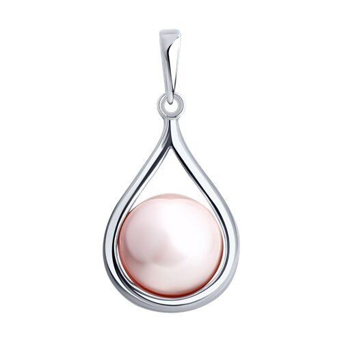 Подвеска из серебра с синтетическим жемчугом (Арт.94-130-00138-1)