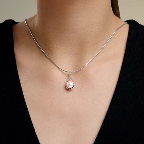 Подвеска из серебра с синтетическим жемчугом (Арт.94-130-00138-1)