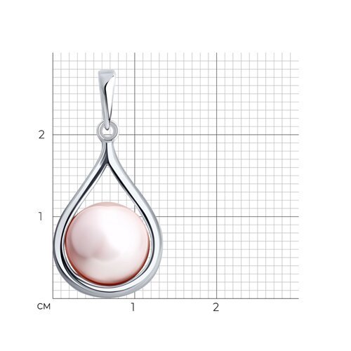 Подвеска из серебра с синтетическим жемчугом (Арт.94-130-00138-1)