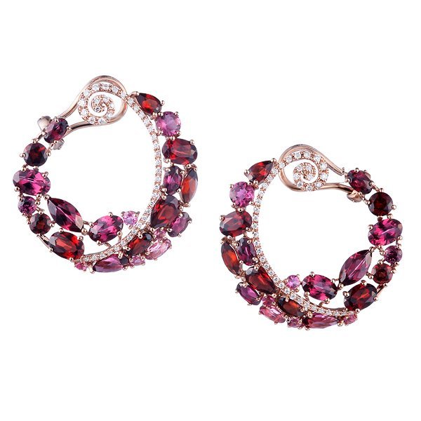 Серьги из золота с бриллиантом и гранатом (Арт.er-32084_sr_grb_rh_tu_pink)