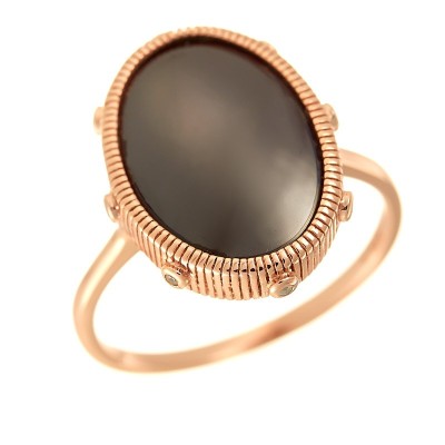 Кольцо серебряное с керамикой и фианитами «Ceramic Shine» Fresh Jewelry (арт.TC-R01266-BR-G-X-X-W)