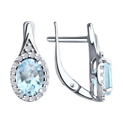 Серьги из серебра с топазами и фианитами (Арт.94-320-00179-1)