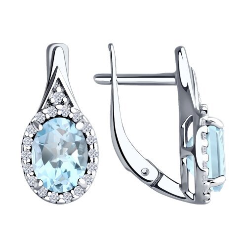 Серьги из серебра с топазами и фианитами (Арт.94-320-00179-1)