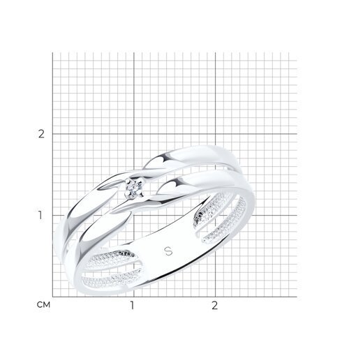 Кольцо из серебра с бриллиантом (Арт.87010014)