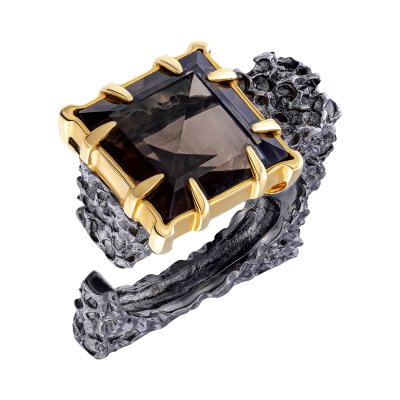 Серебряное кольцо BEAVERS с раухтопазом 1888rt_ox