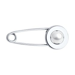 Брошь из серебра с жемчугом (Арт.94-340-02633-1)