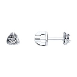 Серьги из серебра с бриллиантами (Арт.87020048)