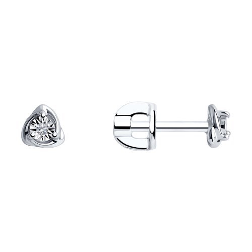 Серьги из серебра с бриллиантами (Арт.87020048)